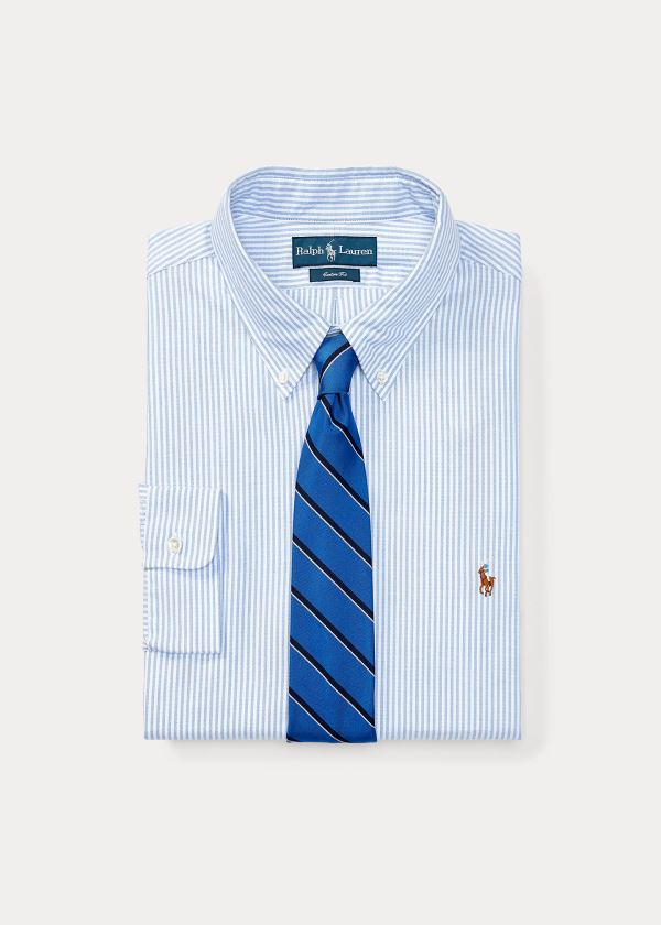 Camisa De Vestir Polo Ralph Lauren Hombre Azules / Blancos - Bengal-Striped Oxford - TKRGM3809